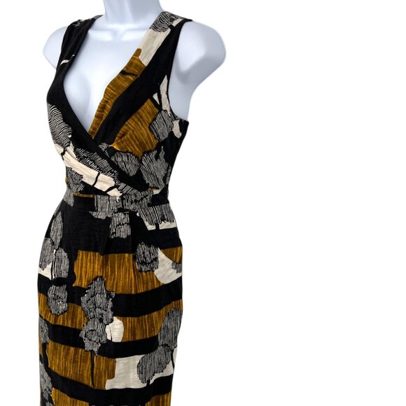 Deletta Anthropologie Abstract Print Sleeveless V-Neck Dress Size Small NWT - Picture 5 of 12